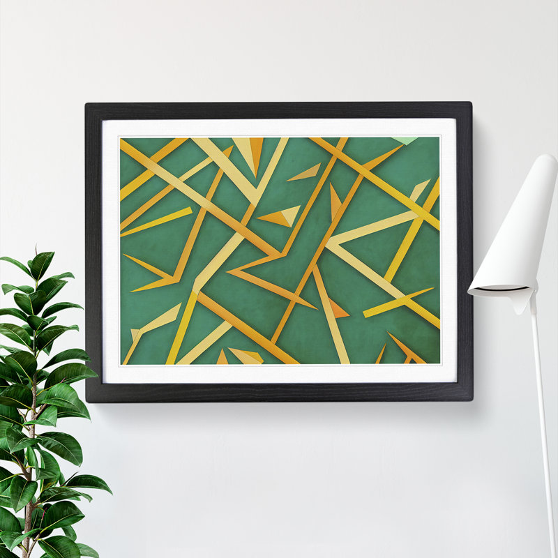 Favourable Abstract - Single Picture Frame Print, Black, 46cm H x 64cm W x 2cm D