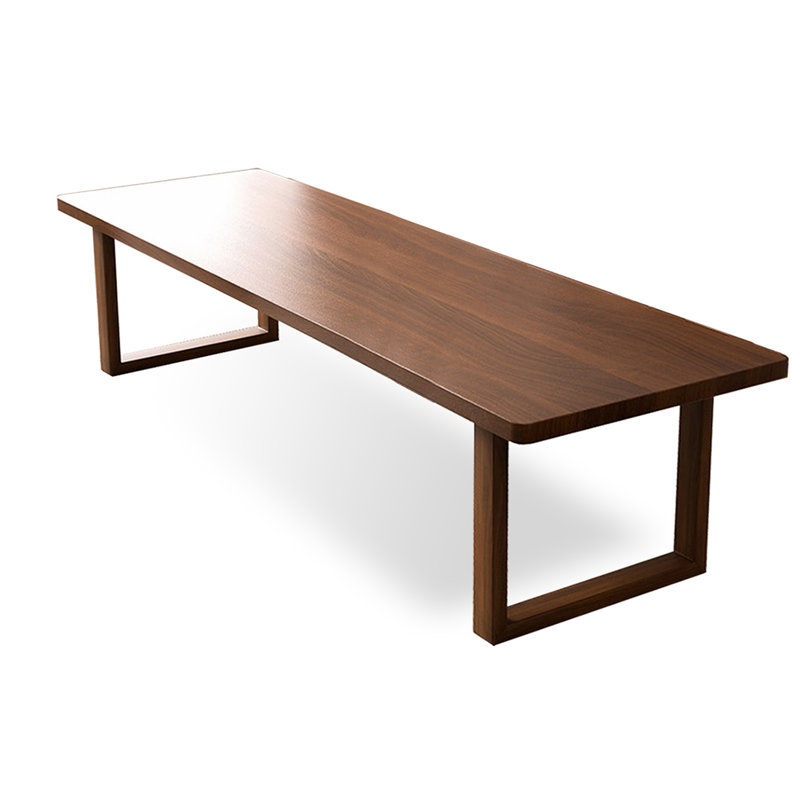 Table de salle à manger rectangulaire en bois massif noyer clair, 29,53 po H x 94,49 po L x 39,37 po l