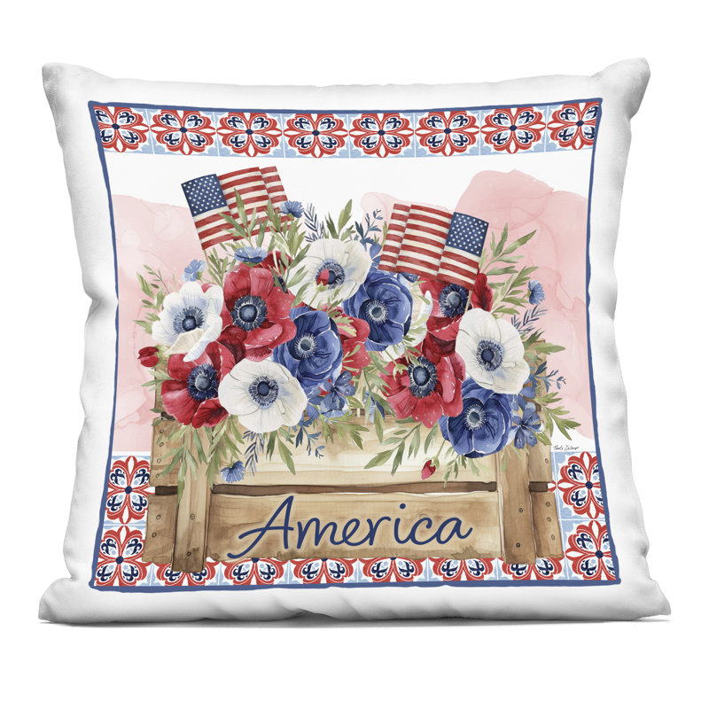 Coussin Patriotic America Flower Box