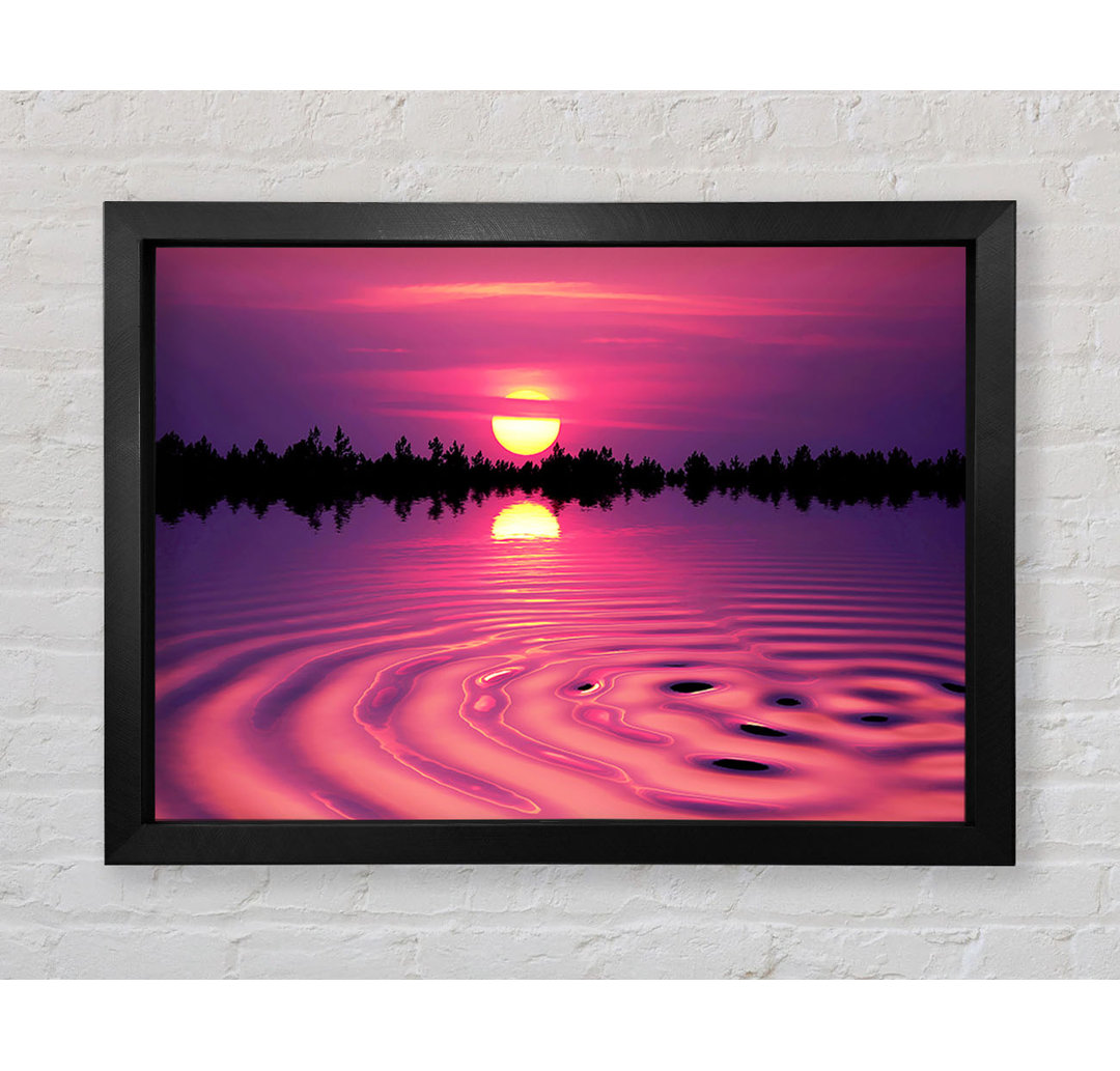 Pink Sunset Lake Swirl - Einzelner Bilderrahmen Kunstdrucke