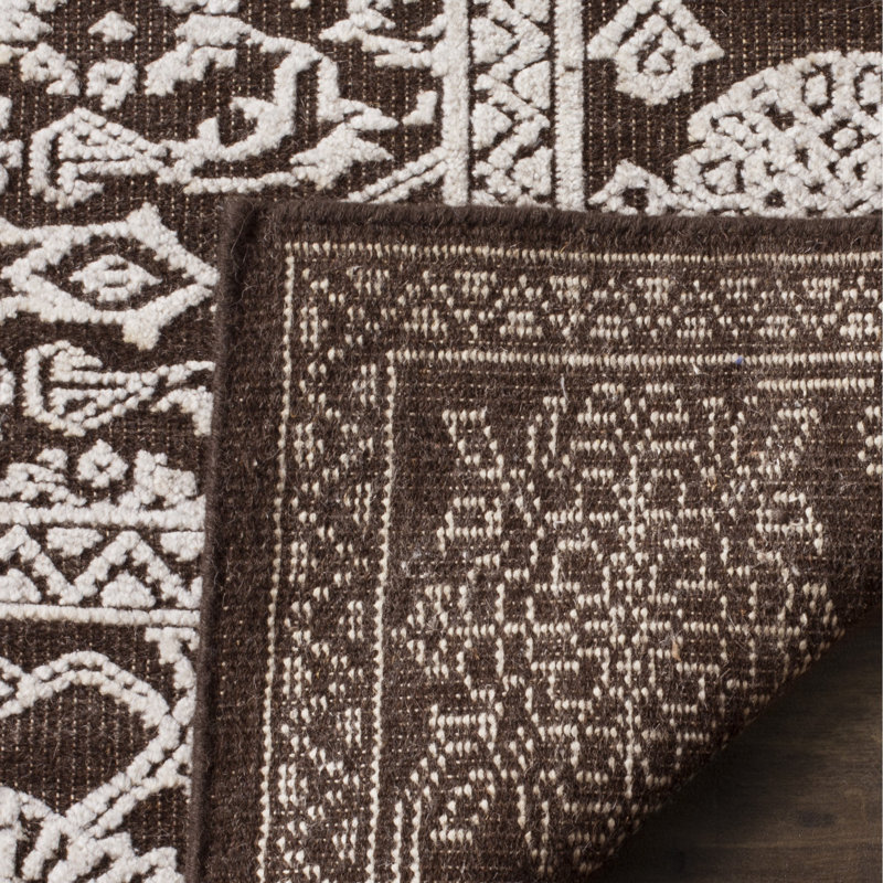 Tapis oriental en laine, coton et soie noué à la main Mathieu, Rectangle 6 pi x 9 pi