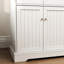 Enceinte de litière blanche de 31,5 po de hauteur, double fonction de table d'appoint et espace de rangement pour les articles pour animaux de compagnie