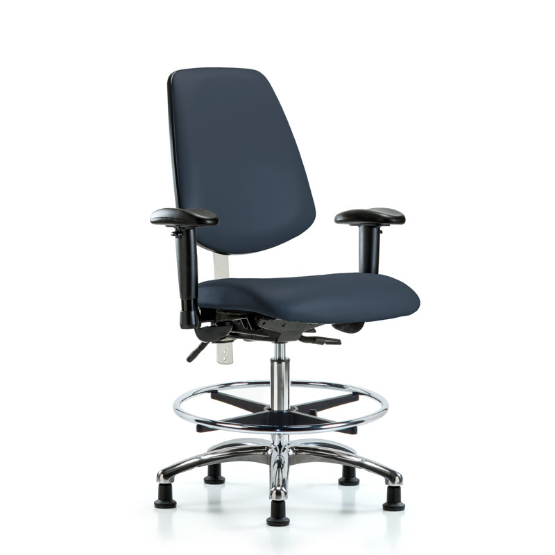 Chaise de dessinateur Josiah, Patins, Bleu impérial, Inclus