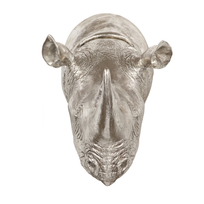 Rhino Wall Décor, Silver