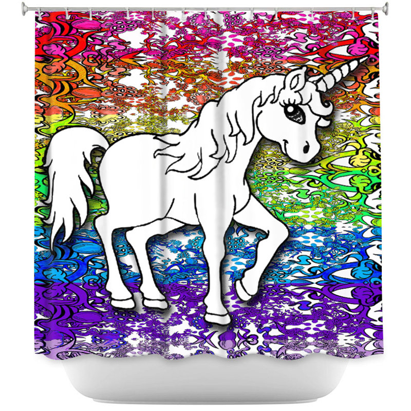 Rideau de douche en arc-en-ciel simple licorne