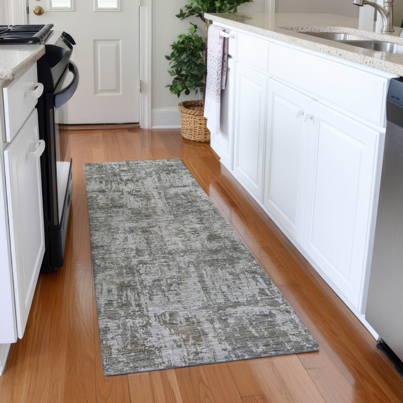 Tapis étain intérieur / extérieur lavable à la machine Claudian ACN1627, Tapis de couloir 2 pi 3 po x 7 pi 6 po