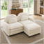 Upholstered Teddy L-Shaped Sectional with Ottoman-565380921-565380924