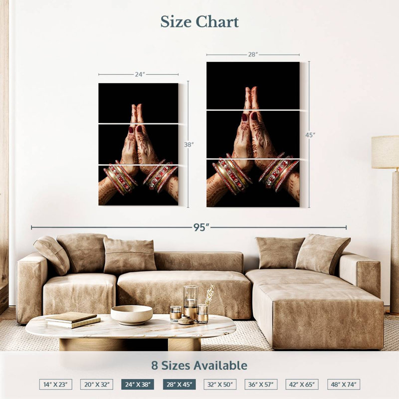 Adella Namaste Mudra Hands, 38" H x 24" W