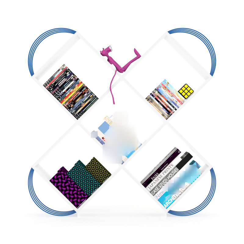 Bibliothèque à 5 niveaux, matériau en bois - 47,1 po Hauteur, rangement élégant 10,12 pratique, Blanc