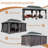 Galvanized Steel Patio Gazebo with Overhang Slope-design Double Roof-92597326-92597322
