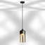 Roderick 1-Light Amber Black Cylinder Pendant