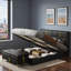 2-piece Bedroom Sets Included 1 Upholstered Platform Bed With Hydraulic Storage System, 1 Storage Ottoman With Metal Legs