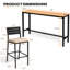 Ensemble de bar de salle à manger rectangulaire en métal pour 4 personnes L 126 po-750074211-750074220