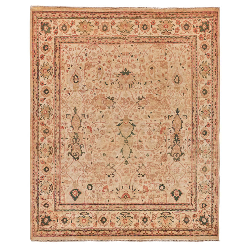 Handmade Red Wool 11'10" x 14'3" Rectangular Area Rug