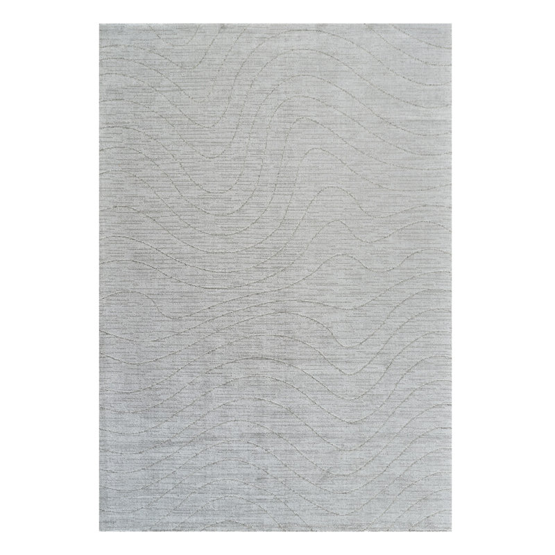 Tapis abstrait gris antidérapant 7 pi x 10 pi