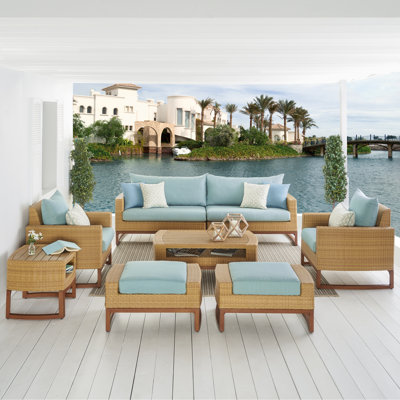 Tullio 8 - Person Patio Conversation Sets with Sunbrella® Cushions