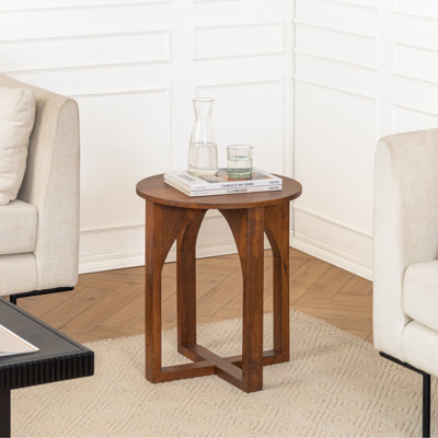 Sartaj Solid Wood Cross Legs Side Table