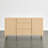 62'' Mid-Century Modern Curved Sideboard Buffet Cabinet with 3 Fluted Drawers and 2 Doors-117793388