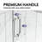 EV Series 55in. - 66in. W x 72in. Frameless Hinged Glass Shower Door | 1 Inches Width Adjustment for Each Size | 3/8 in. Thickness Tempered Clear Glass | Adjustment Uneven Walls-120357063-122499503