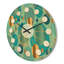 Horloge murale moderne en bois doré et bleu Dynamics II-63892777