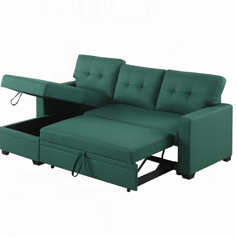 Canapé modulaire rembourré avec méridienne, Vert