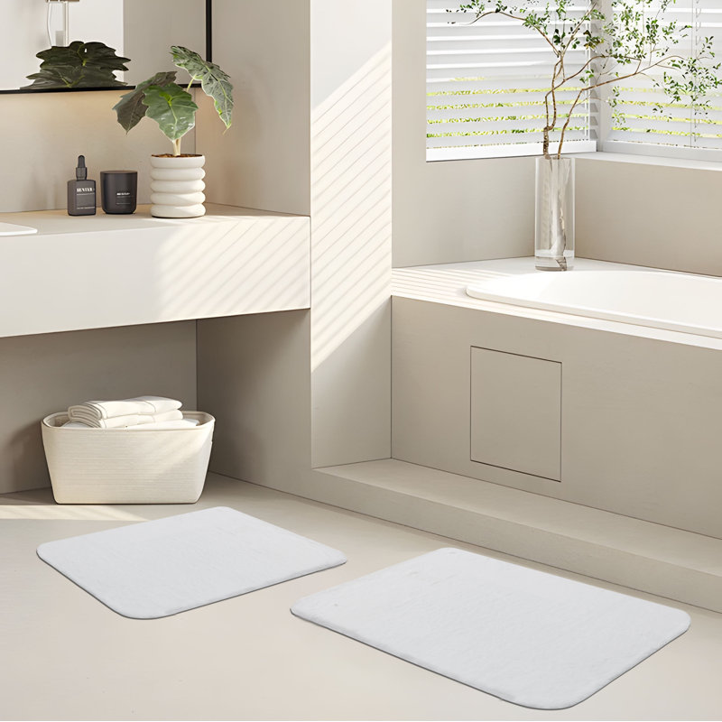 Ensemble de bain 2 pièces en fourrure de lapin gris, Blanc