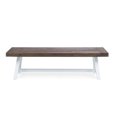 Bancs d'extérieur Carlisle, brun foncé sablé + blanc (ensemble de 2)