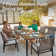 Arthetta 7 Piece Outdoor Dining Table Set with 6 Rattan Wicker Chairs with Cushions