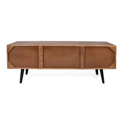 Wood Tv Console , 57.9x13.8x17.7", Retro Living Room Decor Stand Wood, Modern Furniture