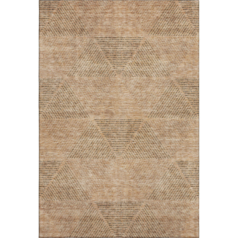 Premium Machine Washable Prisco Copper Rug, Rectangle 10' x 14'