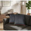 Housses de coussin décoratives faites à la main de 16 po x 16 po de style contemporain noir soyeux d'intérieur, paquet de 1