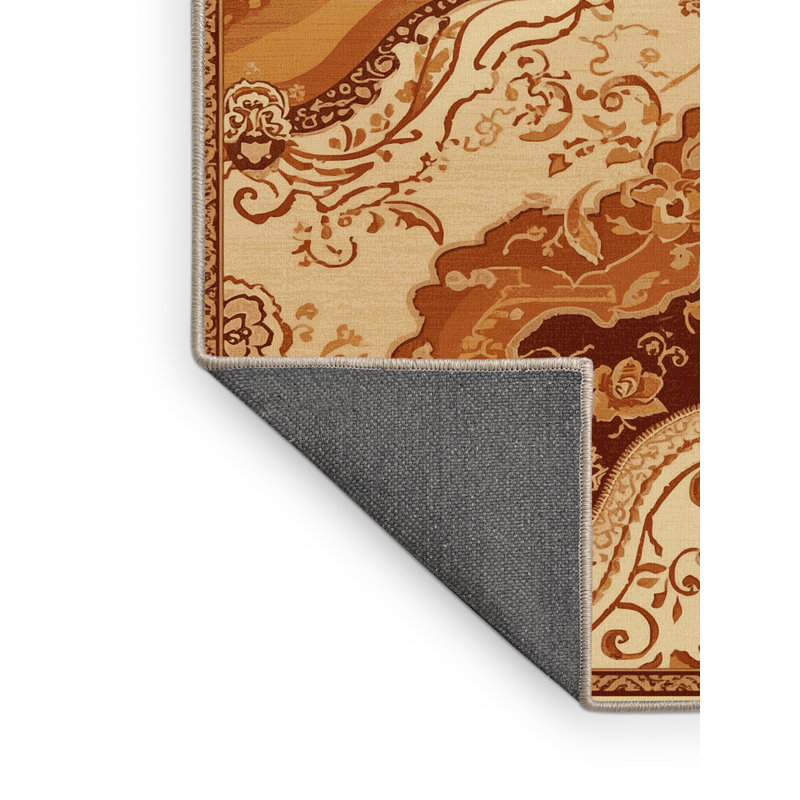 Tapis oriental doux et moelleux Kamena, Carré 5 pi