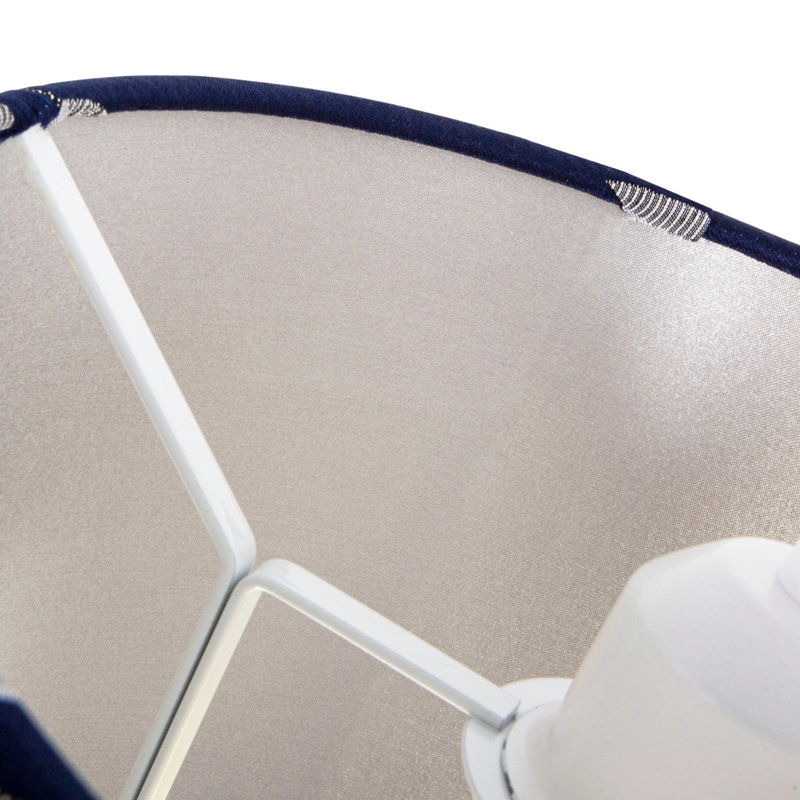 18cm H Cotton Drum Lamp Shade ( Screw On ) in Blue