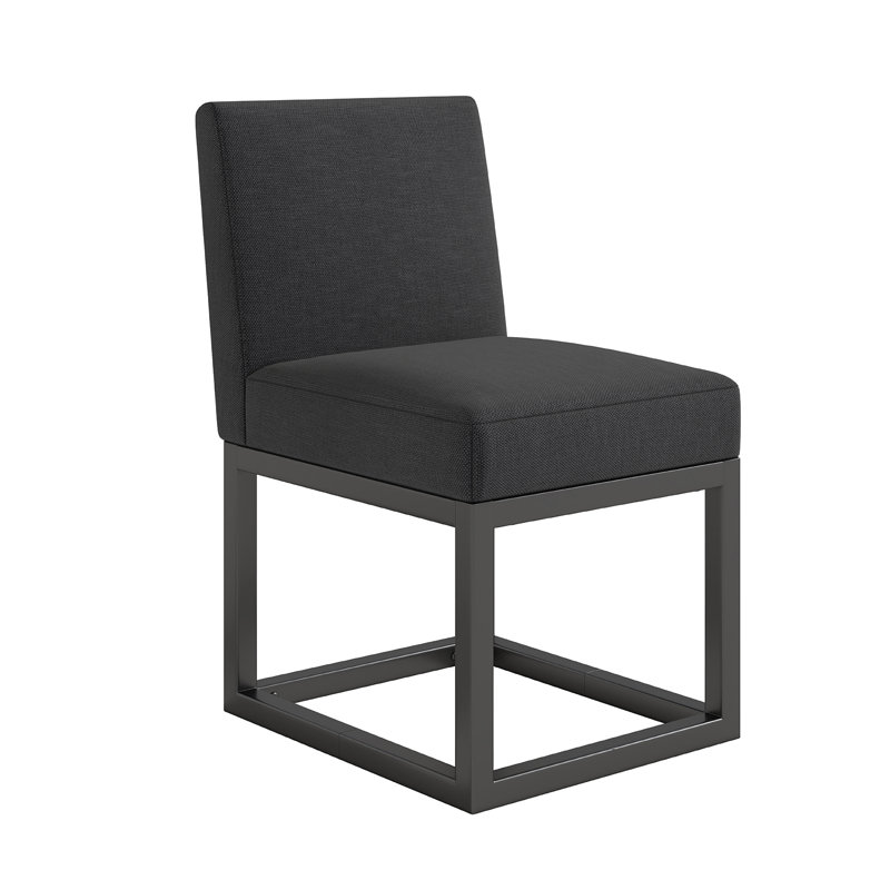 Chaise de salle à manger rembourrée Beppina, Noir