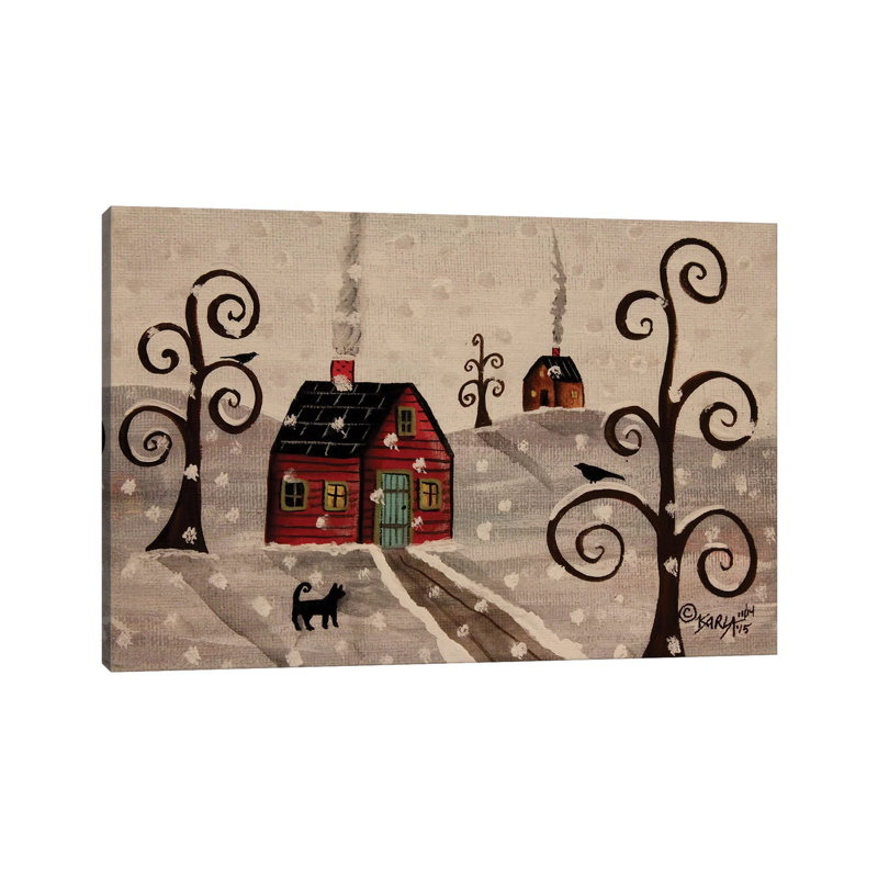 Snow Fall I 1 Piece Wrapped Canvas Wall Art