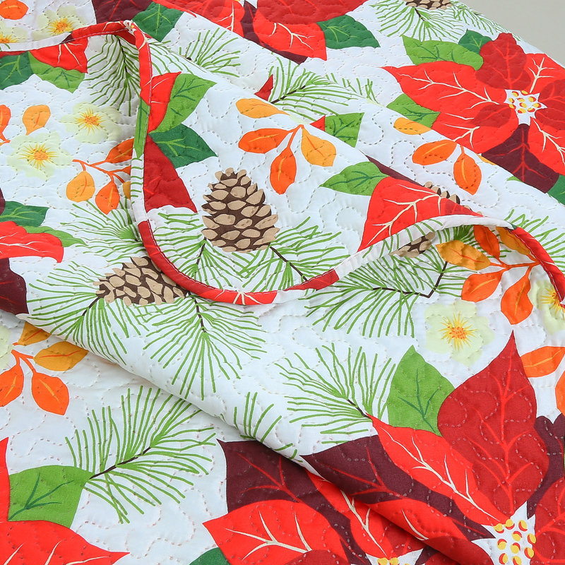 Ensemble de courtepointe 3 pièces Marina Summer Home Pinsonic Bedding, Courtepointe pour lit grand + deux taies décorati