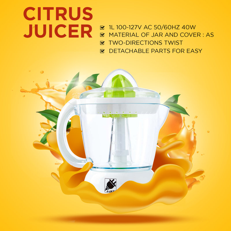 White Electric Citrus Juicer with 32 oz Pitcher