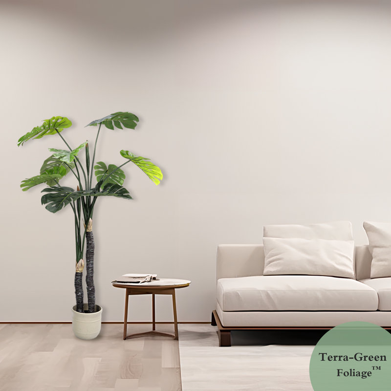 Arbres artificiels avec pot Monstera Deliciosa, 1, H 59 po x l 33 po x P 33 po