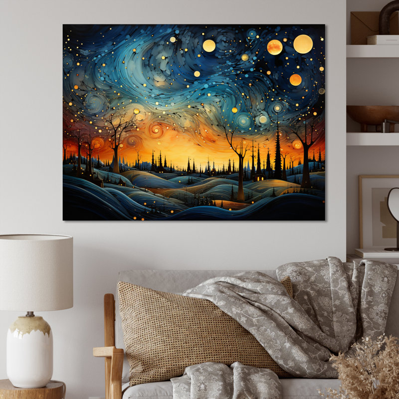 «Sky Celestial Mosaic Landscape IV», reproduction sur toile, Toile tendue, H 12 po x l 20 po