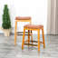 Tabouret de bar 30 po avec siège en cuir de couleur naturelle - aspect élégant et pratique-727937643-727937641