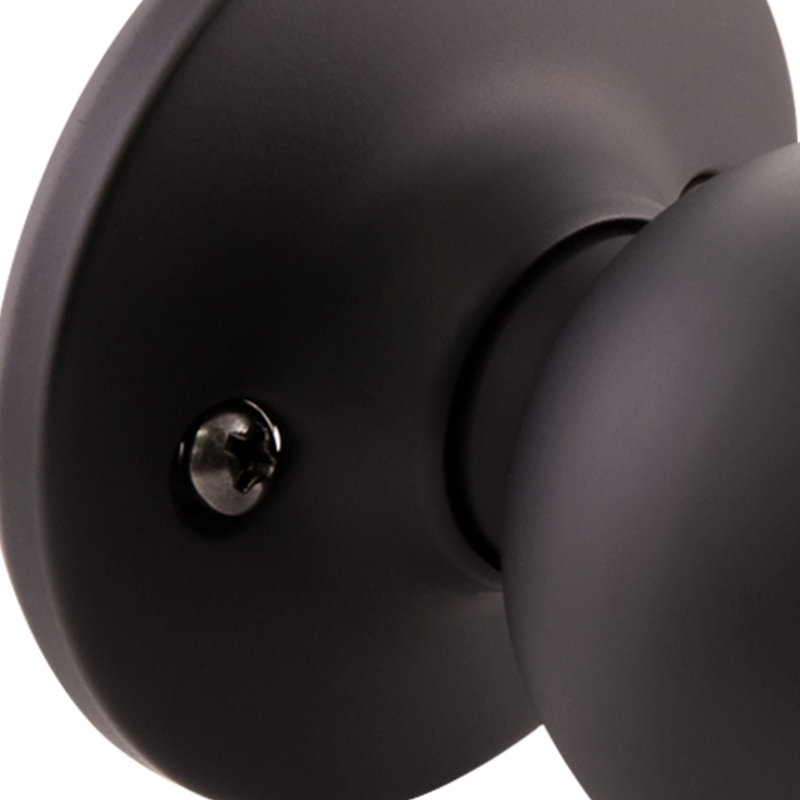 Ball Polished Brass Dummy Door Knob, Matte Black