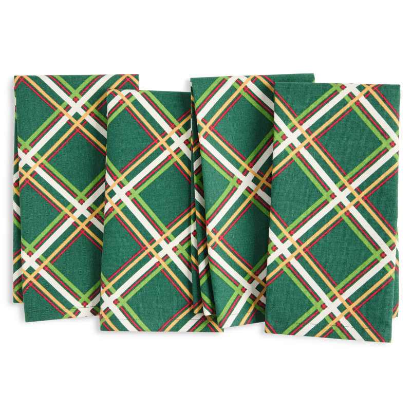 Ensemble de 4 serviettes de table 20 po x 20 po vert / rouge Kate Spade New York