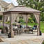 Pavillon de jardin résistant aux intempéries résistant aux rayons UV de 10 pi x 10 pi avec murs en filet respirant et 4 sacs de sable stables pour une utilisation en terrasse-126333989
