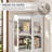 70'' Tall Corner Cabinet with Tempered Glass Doors, 4-Tier Curio Display Cabinet for Living Room, Dining Room, White-33549672
