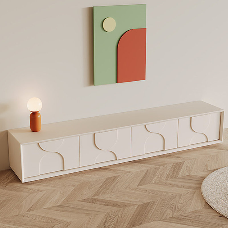 Meuble télé moderne en bois manufacturé blanc, 78.74