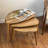  Solid Wood 3 Legs Nesting Tables -Walnut