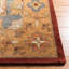 Tapis en laine, coton et latex rouille à motif floral touffeté à la main Ezell-16768922