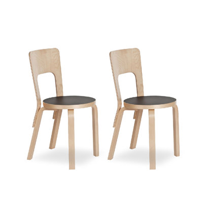 Chaise de salle à manger à dossier en bois massif Nordic Classic