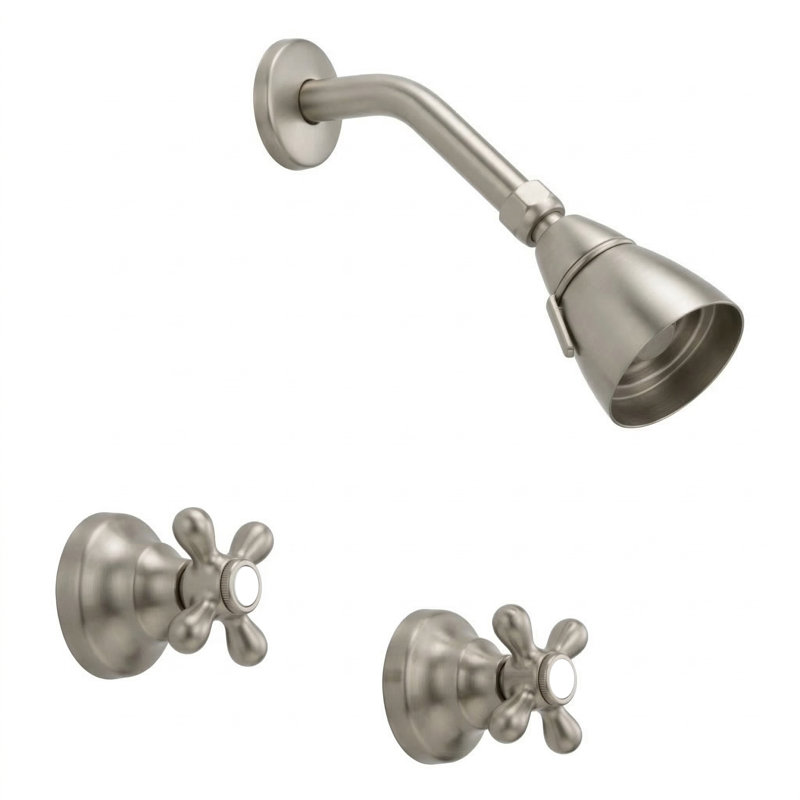 Rhine In-Wall Shower Set with Cross Handles by Strom Living, Matte Nickel