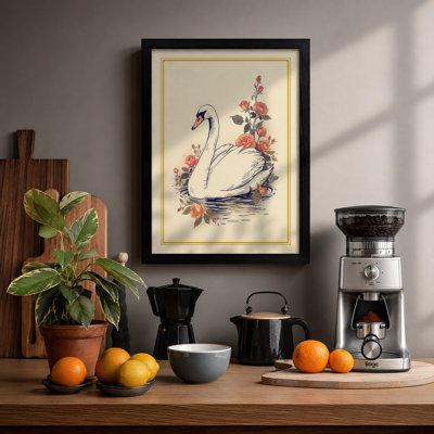 Swan Among Blossoms Botanical - Print